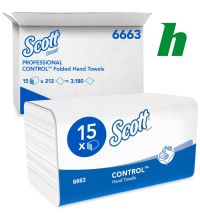 Handdoekpapier Scott 6663 Performance wit 1-laags Interfold