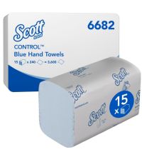 Handdoekpapier Scott 6682 control blauw 1-lgs V-vouw