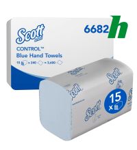 Handdoekpapier Scott 6682 control blauw 1-lgs V-vouw
