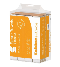 Handdoekpapier Satino HiCycle V-vouw 24x21cm 2-lgs PT3 en PT4