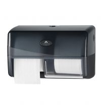 Toiletpapierdispenser Comtesse Basic Duo Compact kunststof zwart