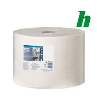 Poetspapierrol Tork Wiping Paper Roll wit 1-lgs 1000 meter W1