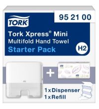 Handdoekdispenser startpakket Tork H2 Express (dispenser met 1 vulling)