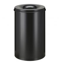 Afvalbak vlamdovend 110 liter metaal zwart