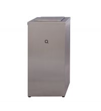 Afvalbak Qbic-line gesloten 30 liter mat geslepen RVS QWBC30 SSL