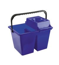 Mopemmer twee vaks met korf blauw recht 7 + 7 liter