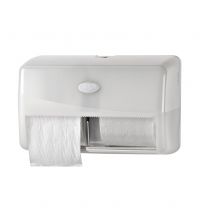 Toiletpapierdispenser Comtesse Basic Duo Compact kunststof wit