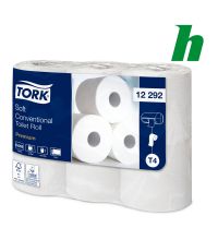 Toiletpapier Tork Soft Conventional Roll 200 vel 2-laags wit T4