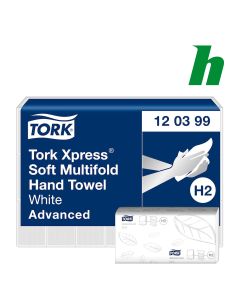 Handdoekpapier Tork Xpress Soft Multifold 2-laags wit H2