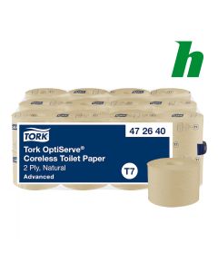 Toiletpapier Tork OptiServe® Naturel Hulsloos 2-laags T7
