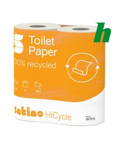 Toiletpapier Satino HiCycle recycled 2-lgs 200 vel hoogwit MT1