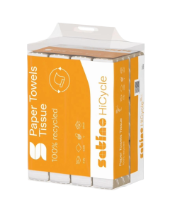 Handdoekpapier Satino HiCycle V-vouw 24x21cm 2-lgs PT3 en PT4