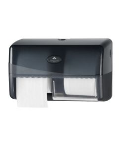 Toiletpapierdispenser Comtesse Basic Duo Compact kunststof zwart