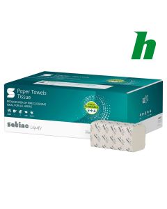 Handdoekpapier Satino Liquify cellulose multifold 20,6 x 24 cm 2-lgs helder wit PT2