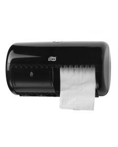 Toiletpapierdispenser Tork Duo Elevation Line T4 zwart