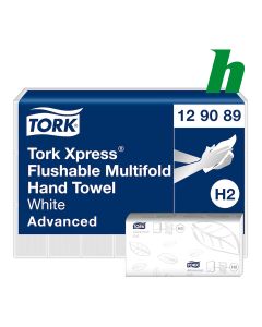 Handdoekpapier Tork Xpress Flushable Multifold 2-laags wit H2