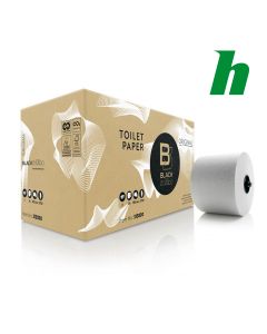 Toiletpapier BlackSatino recycled Systeemrol met dop 2-lgs 100 meter wit  JT3